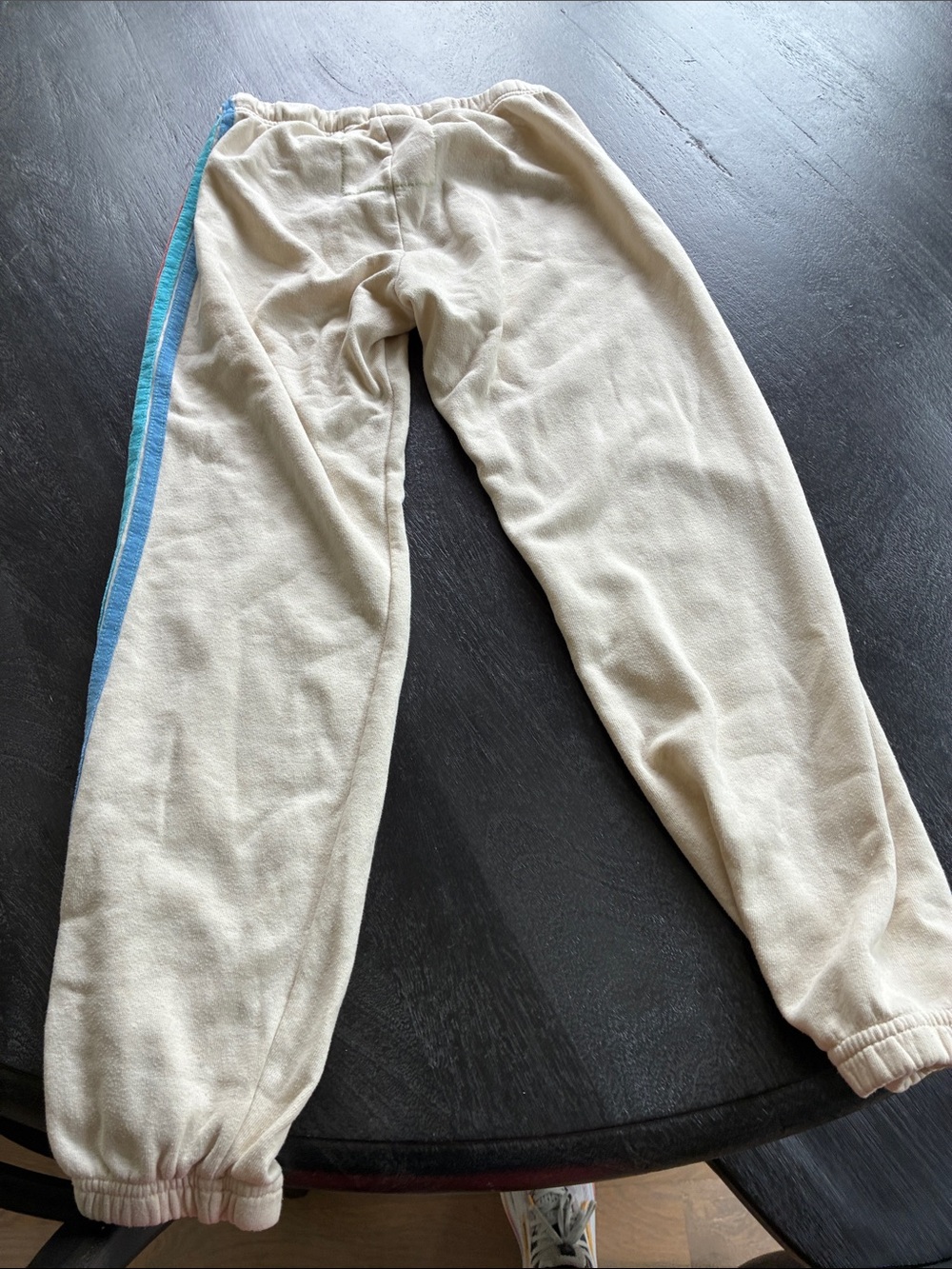 Aviator Nation Cream Joggers with Rainbow Side Stripes - Picture 3 of 6